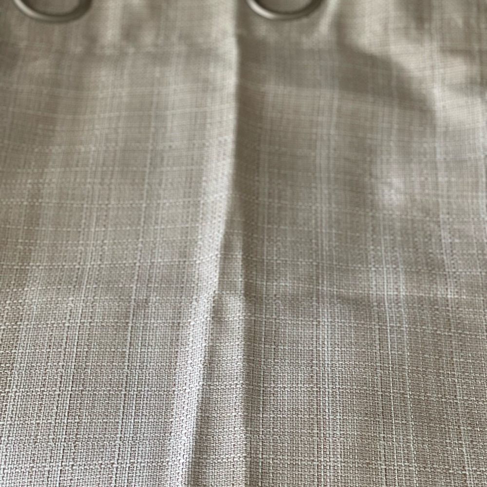 Brand new curtains. Color Oatmeal, size 85’ length , width 40”